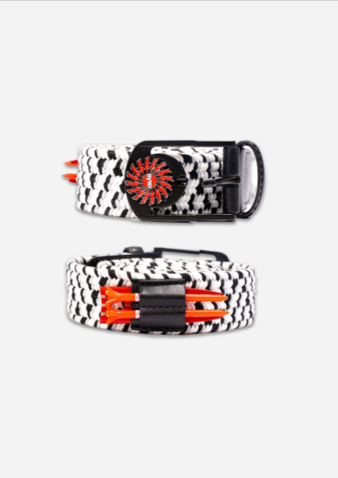 BRAIDED GOLF BELT ♠ Black/Grey/White